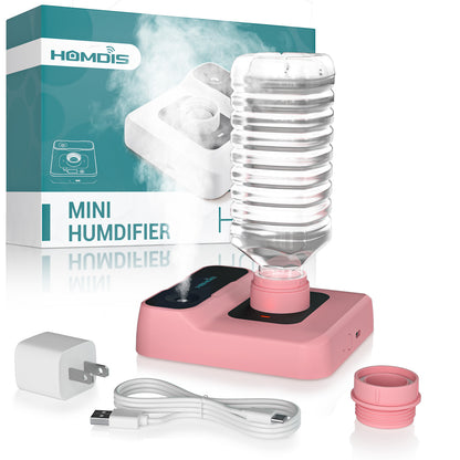 HOMDIS HU200 Travel Humidifier, Portable Humidifier for Plants, Bedroom, Office, Hotel or Car, 5000mAh Battery Operated Mini Cool Mist Humidifiers, Quiet 23dB, Auto-off, Night Light & BPA-Free